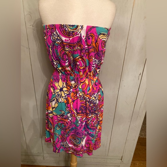 Lilly Pulitzer Atwood Strapless Sea Be Seen‎ Stretch Dress Women's S-Medium - Picture 6 of 12